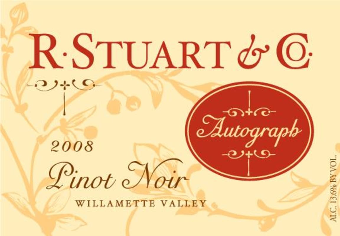 R. Stuart & Co. Autograph Pinot Noir 2008 Front Label
