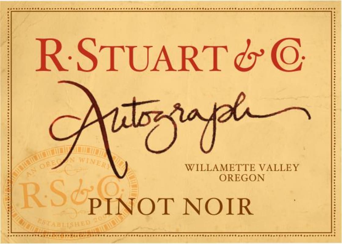 R. Stuart & Co. Autograph Pinot Noir 2013 Front Label