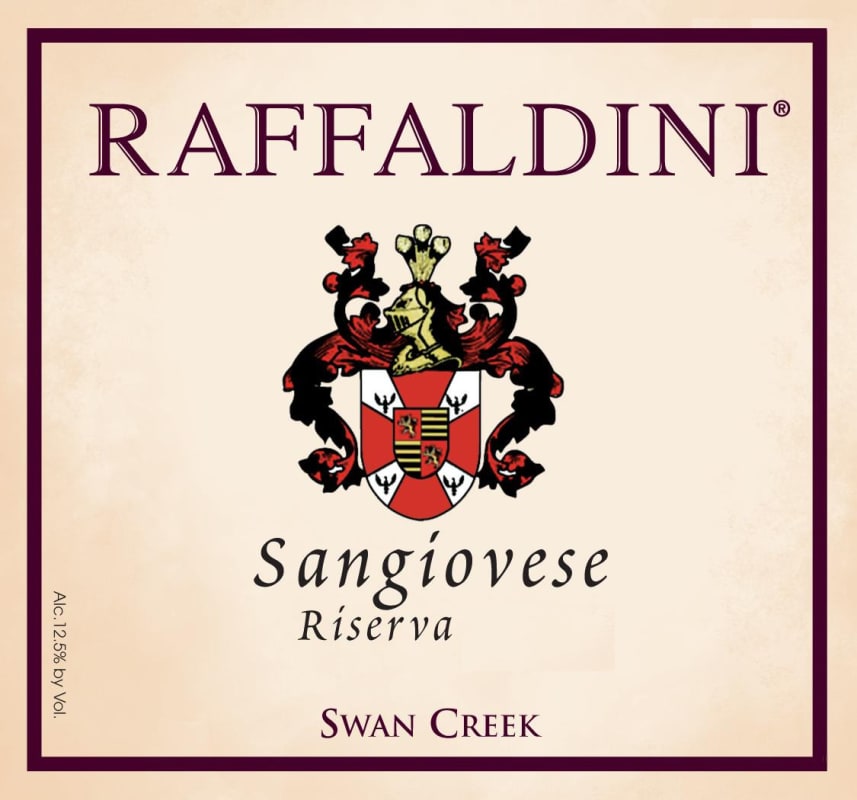 Raffaldini Vineyards & Winery, LLC. Riserva Sangiovese 2009 Front Label