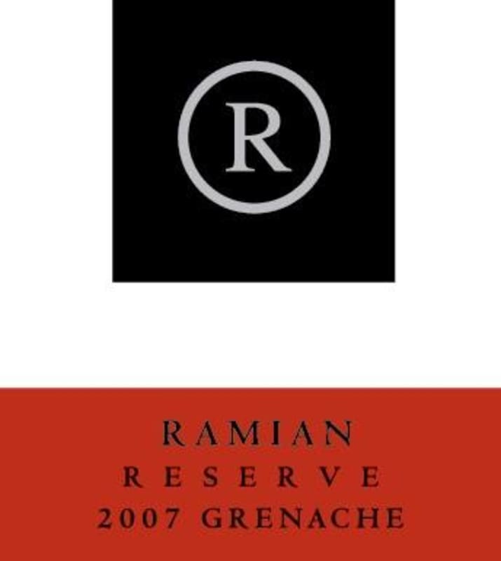 Ramian Estate Reserve Rouge Grenache 2007 Front Label