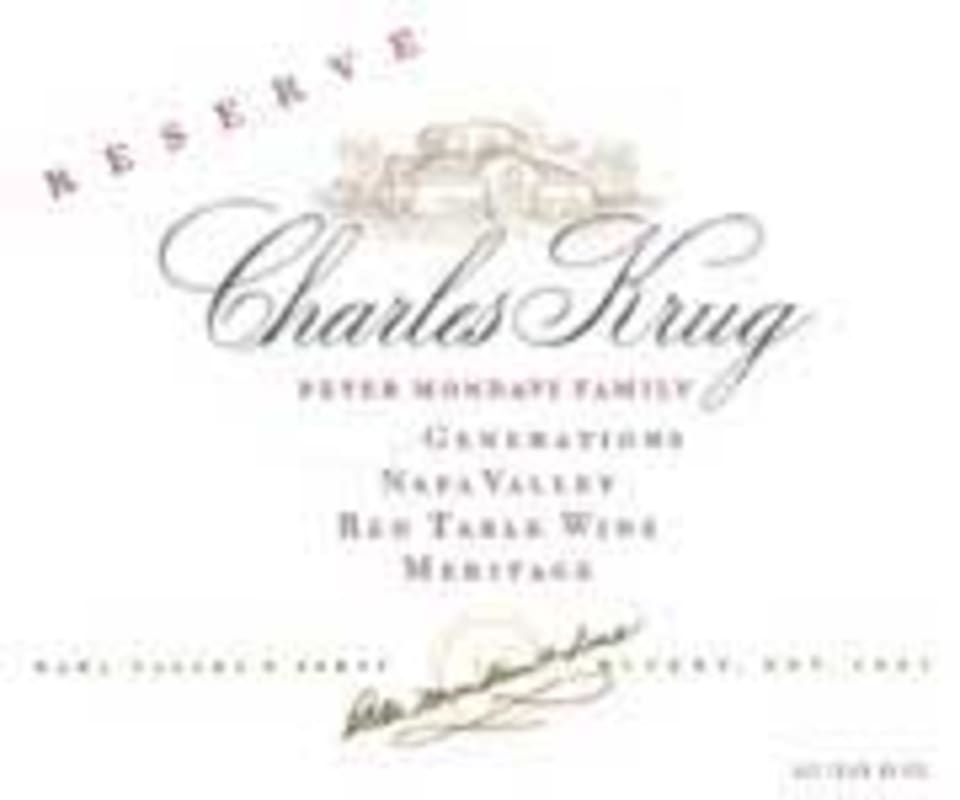 Charles Krug Generations 1999 Front Label