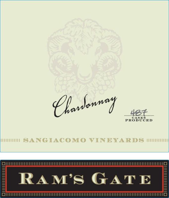 Ram's Gate Winery Sangiacomo Vineyard Chardonnay 2013 Front Label