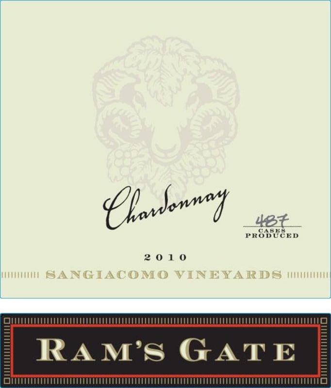 Ram's Gate Winery San Giacomo Vineyard Chardonnay 2010 Front Label