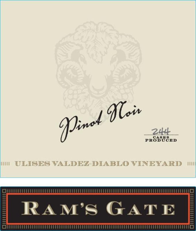 Ram's Gate Winery Ulises Valdez Diablo Vineyard Pinot Noir 2012 Front Label