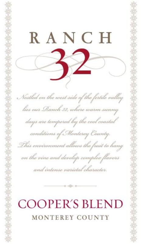 Ranch 32 Wines Coopers 2012 Front Label