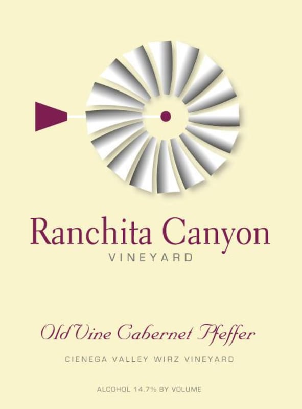 Ranchita Canyon Vineyard Old Vine Cabernet Pfeffer 2012 Front Label