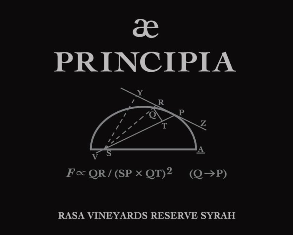 Rasa Vineyards Principia Reserve Syrah 2010 Front Label