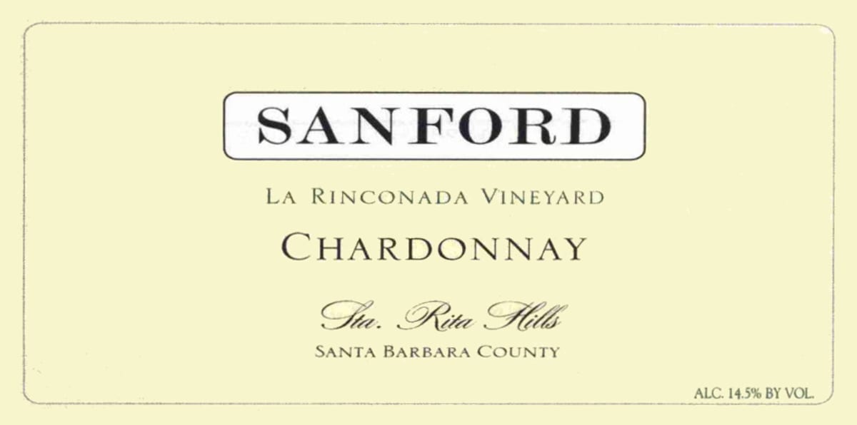 Sanford La Rinconada Chardonnay 2006 Front Label
