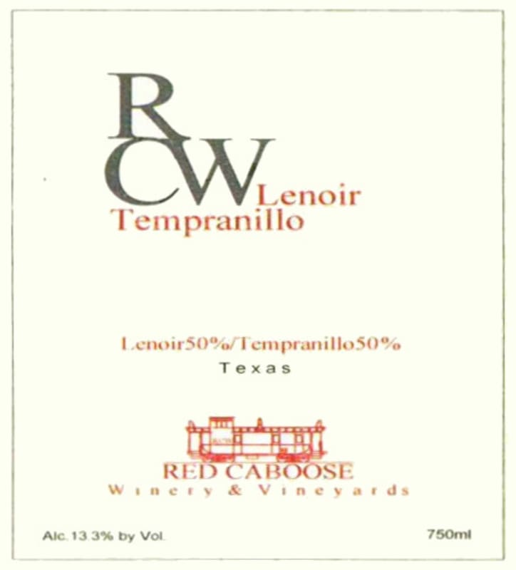 Red Caboose Winery & Vineyards Lenoir Tempranillo 2010 Front Label