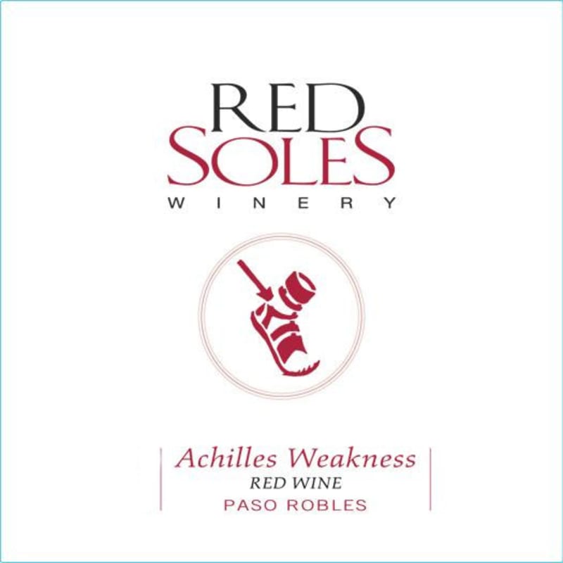Red Soles Winery Achilles Weakness 2014 Front Label