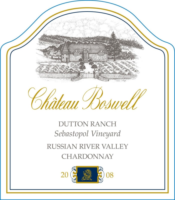 Chateau Boswell Dutton Ranch Sebastopol Vineyard Chardonnay 2008 Front Label