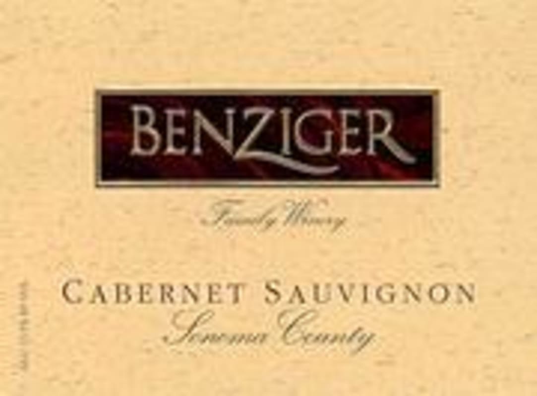 Benziger Sonoma County Cabernet Sauvignon 2000 Front Label