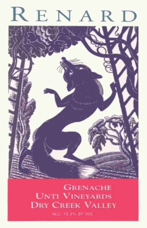 Renard Wines Unti Vineyards Grenache 2006 Front Label