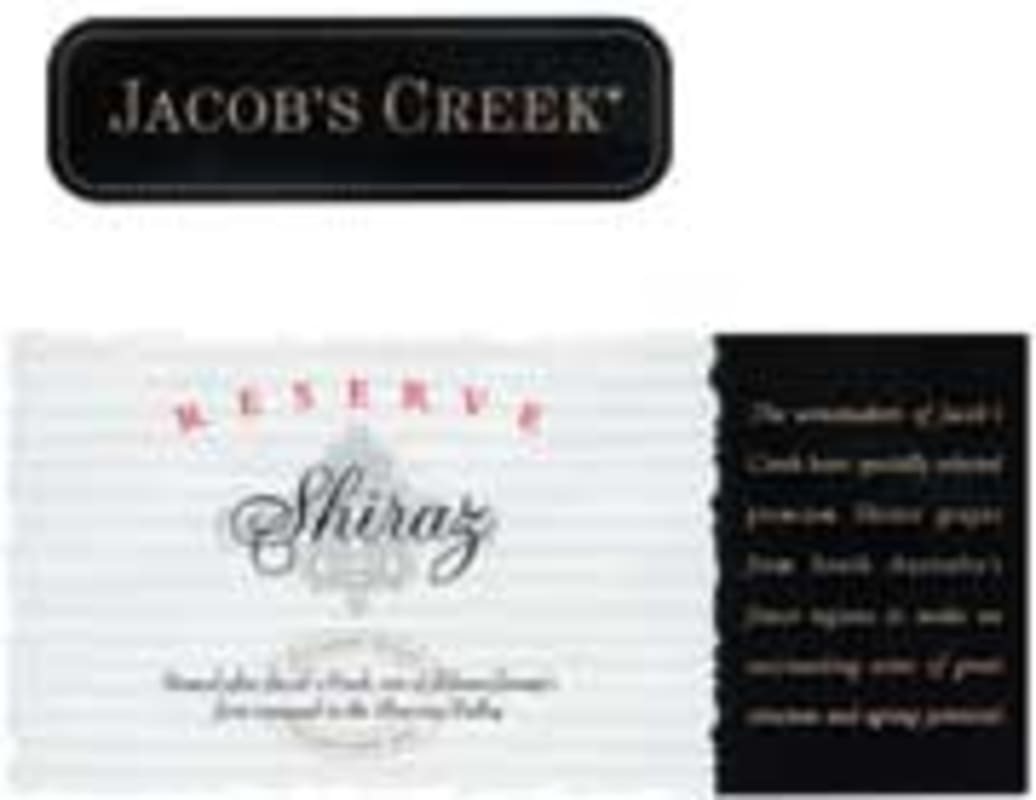 Jacob's Creek Barossa Reserve Shiraz 2000 Front Label