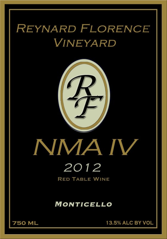 Reynard Florence Vineyard NMA IV 2012 Front Label