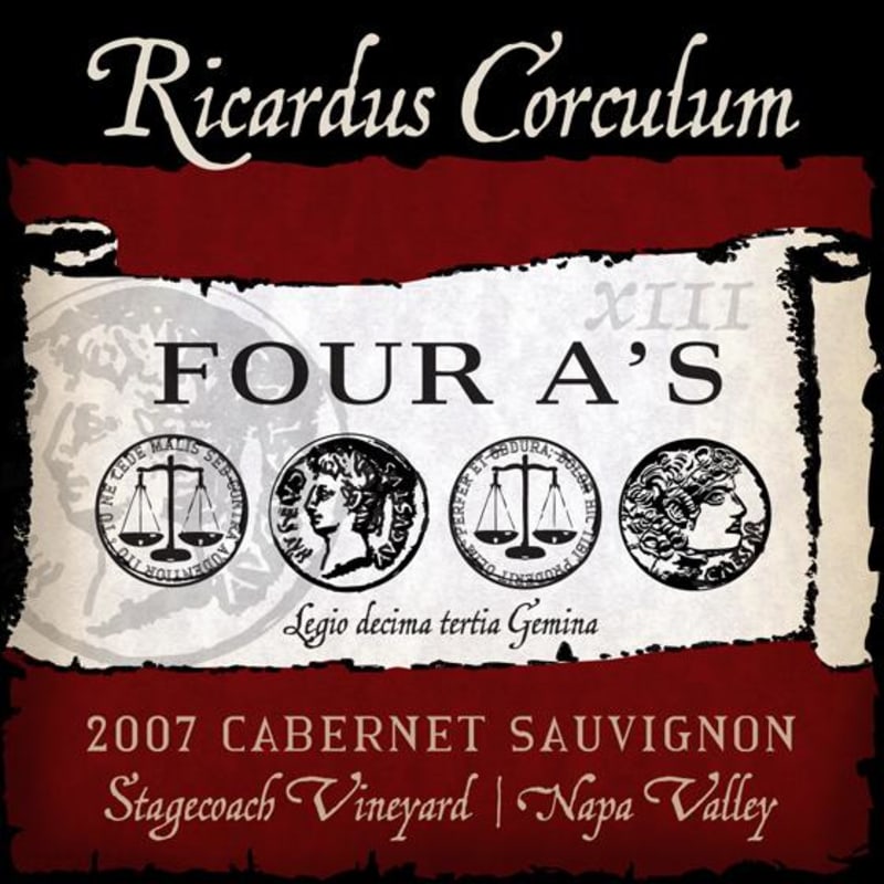 Ricardus Corculum Stagecoach Vineyard 'Four A's' Cabernet Sauvignon 2007 Front Label