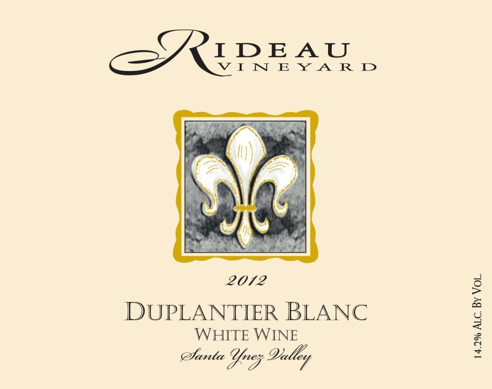 Rideau Vineyard Duplantier Blanc 2012 Front Label