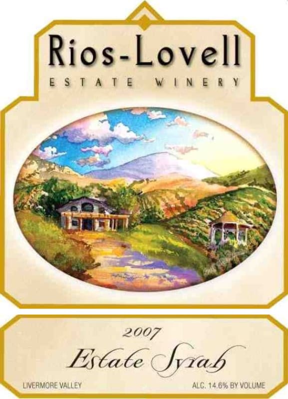 Rios-Lovell Estate Winery Syrah 2007 Front Label