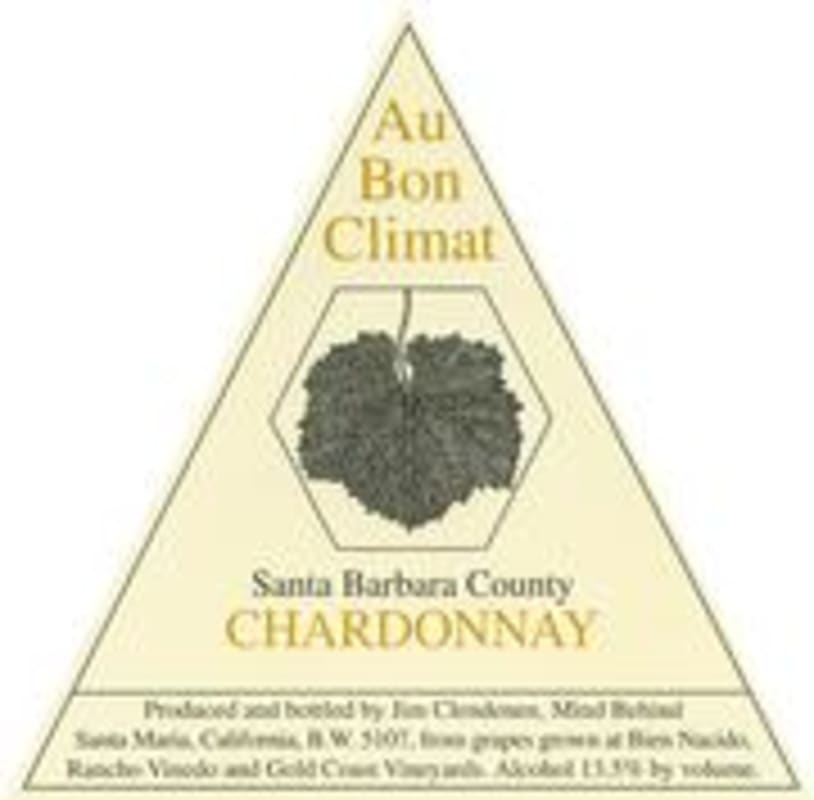 Au Bon Climat Santa Barbara Chardonnay 2001 Front Label