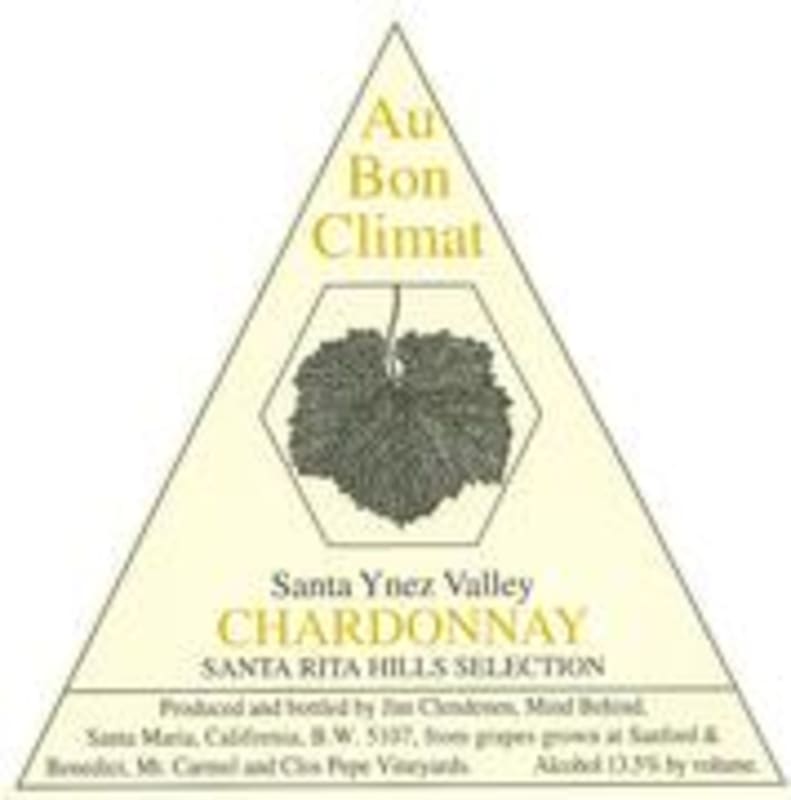 Au Bon Climat Sta. Rita Hills Selection Chardonnay 2000 Front Label