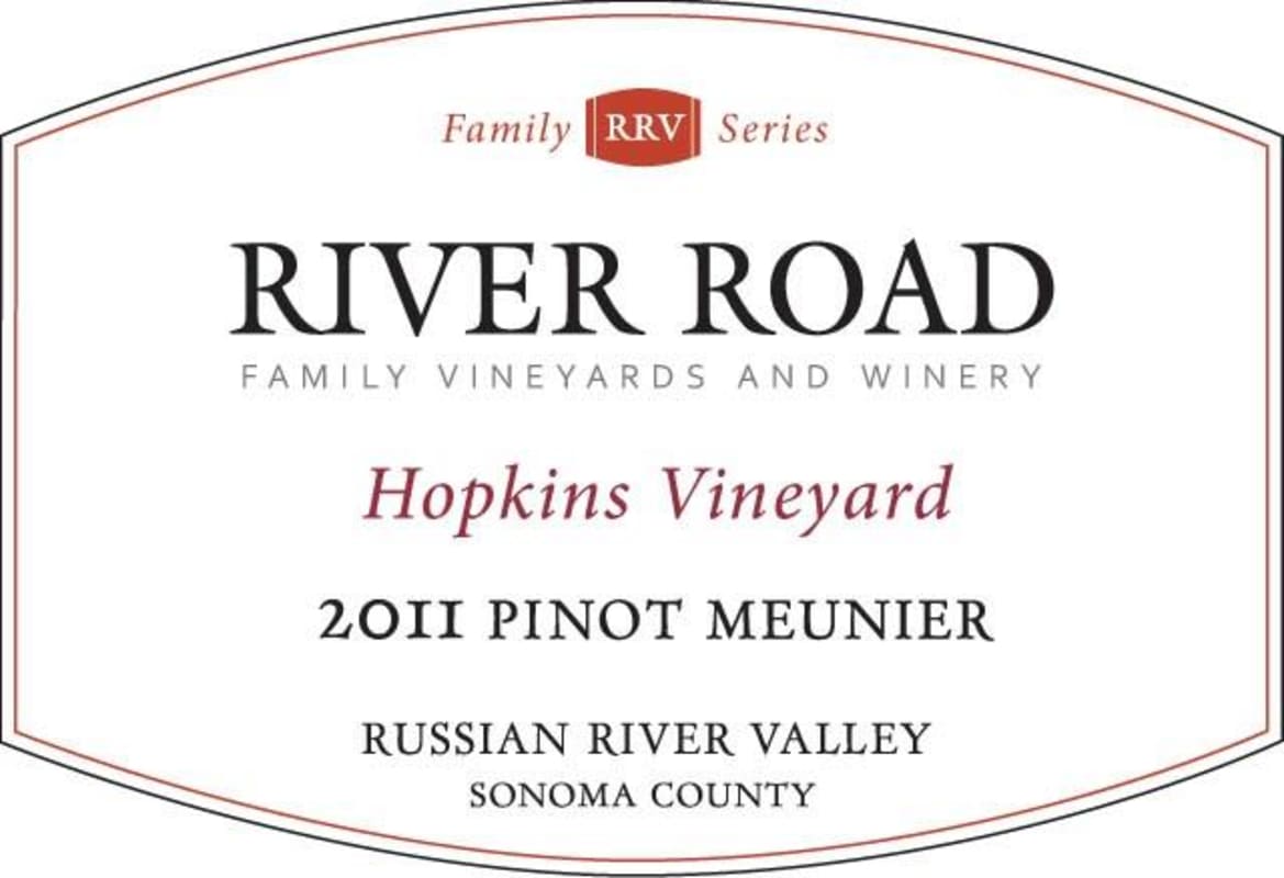 River Road Vineyards Hopkins Vineyard Pinot Meunier 2011 Front Label