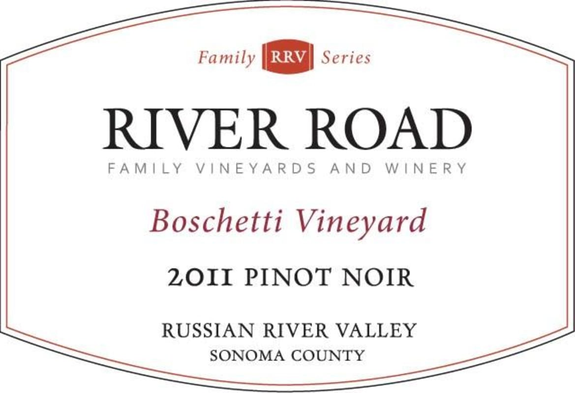 River Road Vineyards Boschetti Pinot Noir 2011 Front Label