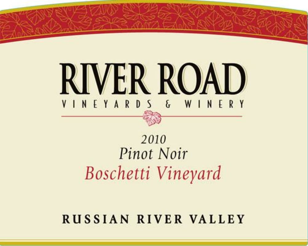 River Road Vineyards Boschetti Pinot Noir 2010 Front Label