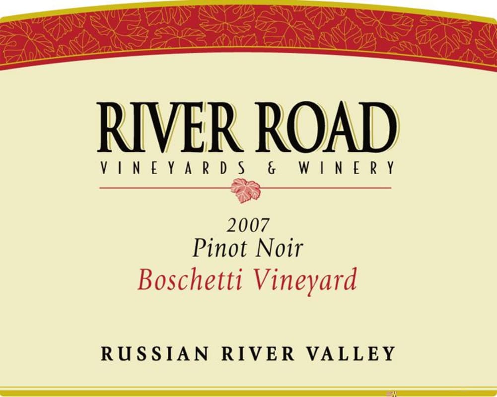 River Road Vineyards Boschetti Pinot Noir 2007 Front Label