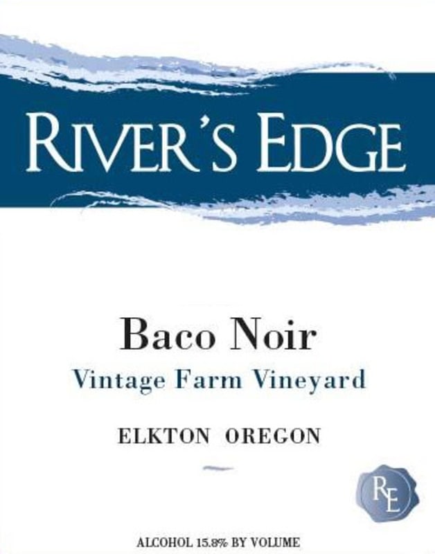 River's Edge Baco Noir Vintage Farm Vineyard 2015 Front Label