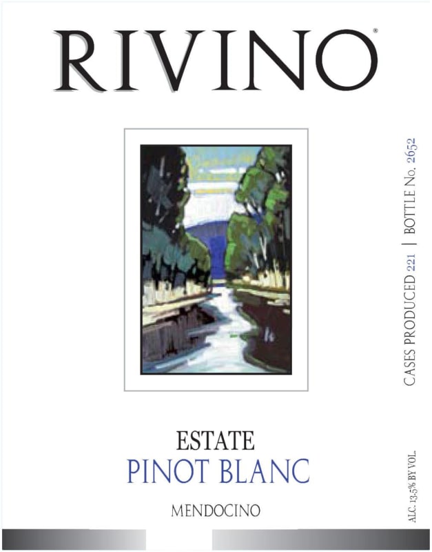 Rivino Pinot Blanc 2014 Front Label