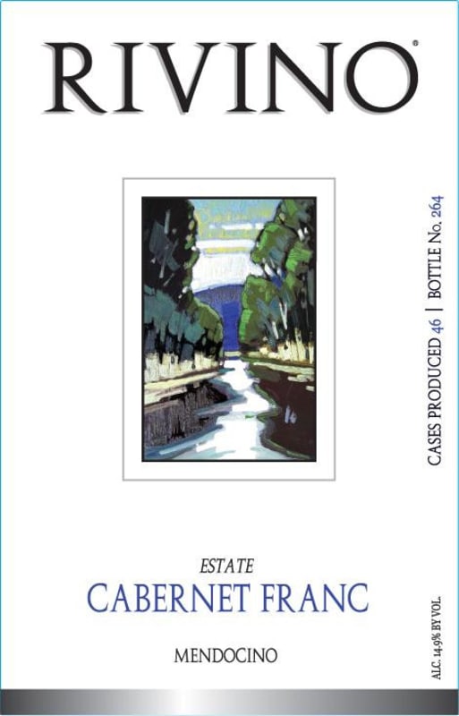 Rivino Cabernet Franc 2010 Front Label