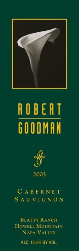 Robert Goodman Wines Beatty Ranch Cabernet Sauvignon 2003 Front Label