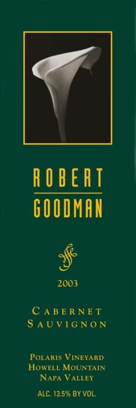 Robert Goodman Wines Polaris Vineyard Cabernet Sauvignon 2003 Front Label