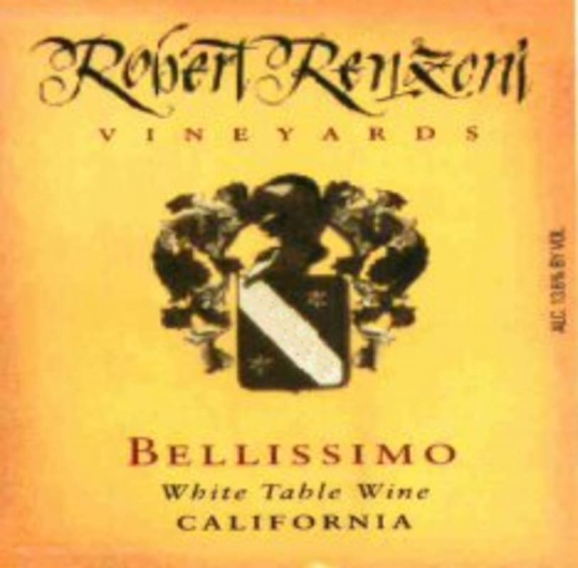 Robert Renzoni Vineyards Bellissimo 2012 Front Label