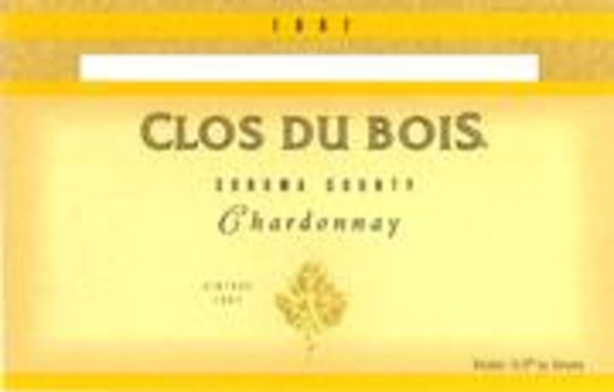 Clos du Bois Sonoma Valley Chardonnay 1998 Front Label