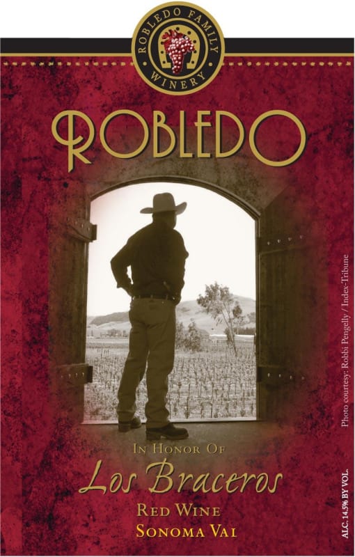 Robledo Family Winery Los Braceros 2013 Front Label