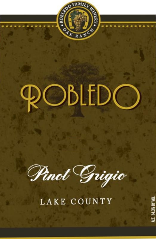Robledo Family Winery Pinot Grigio 2014 Front Label