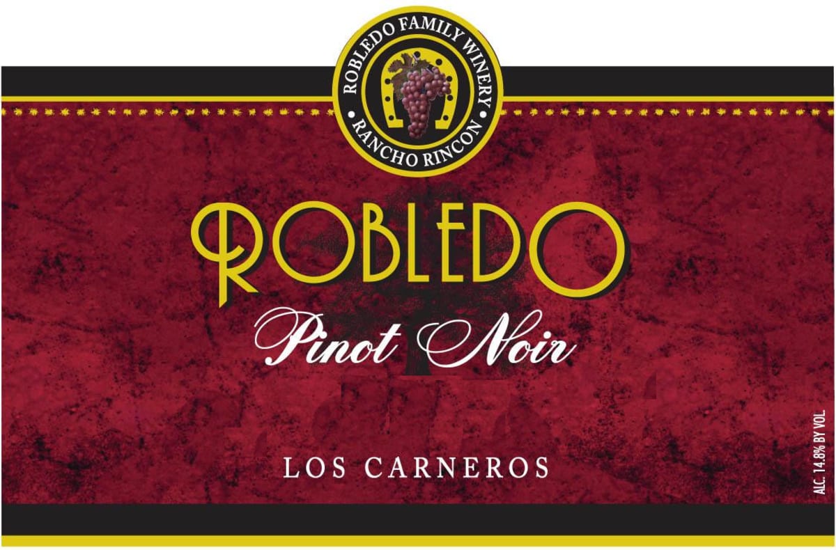 Robledo Family Winery Pinot Noir 2012 Front Label