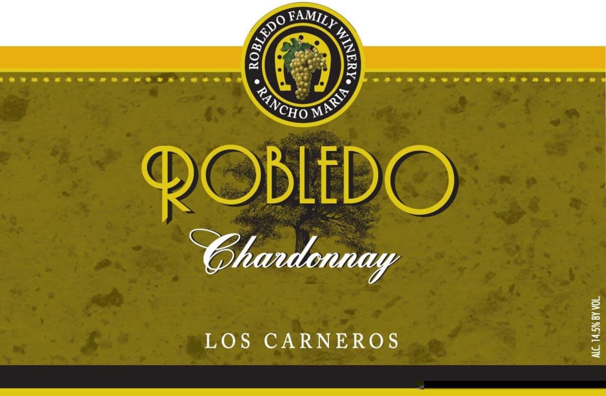 Robledo Family Winery Chardonnay 2013 Front Label