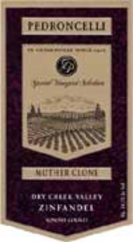 Pedroncelli Mother Clone Zinfandel 2000 Front Label