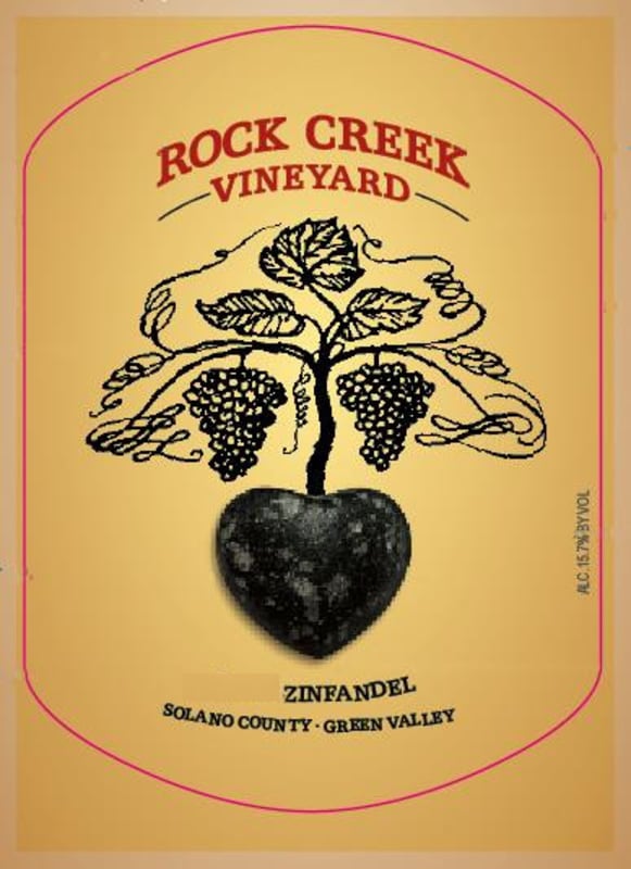 Rock Creek Vineyard Zinfandel 2012 Front Label