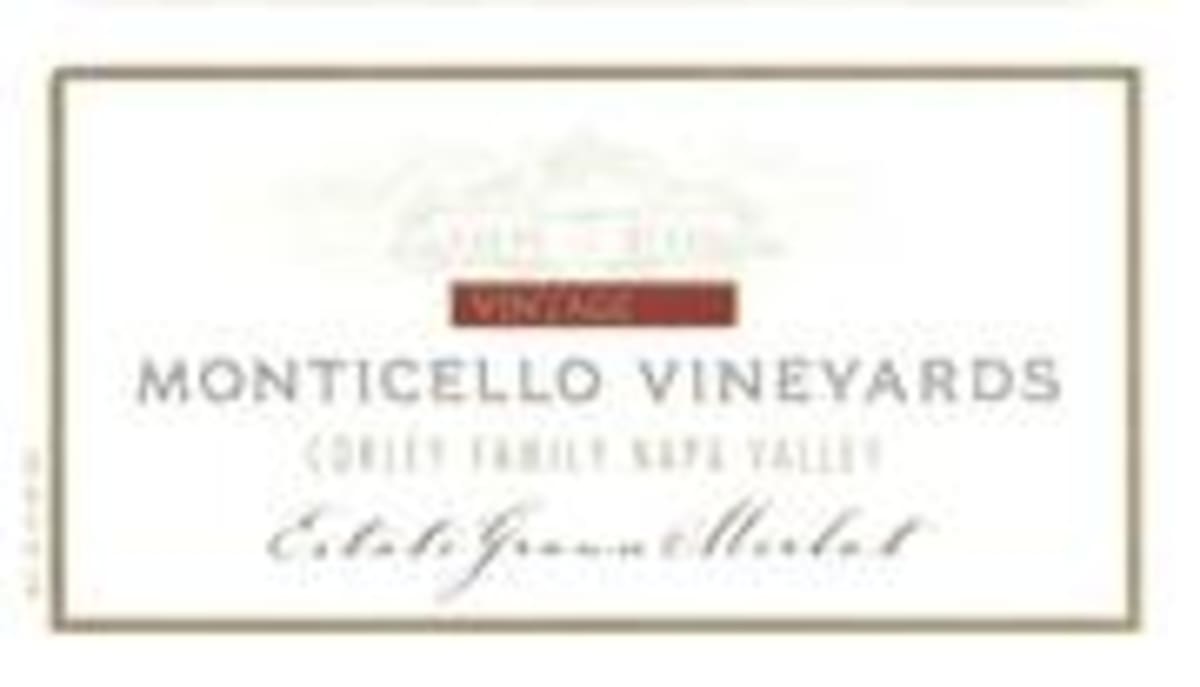 Monticello Estate Merlot 1999 Front Label