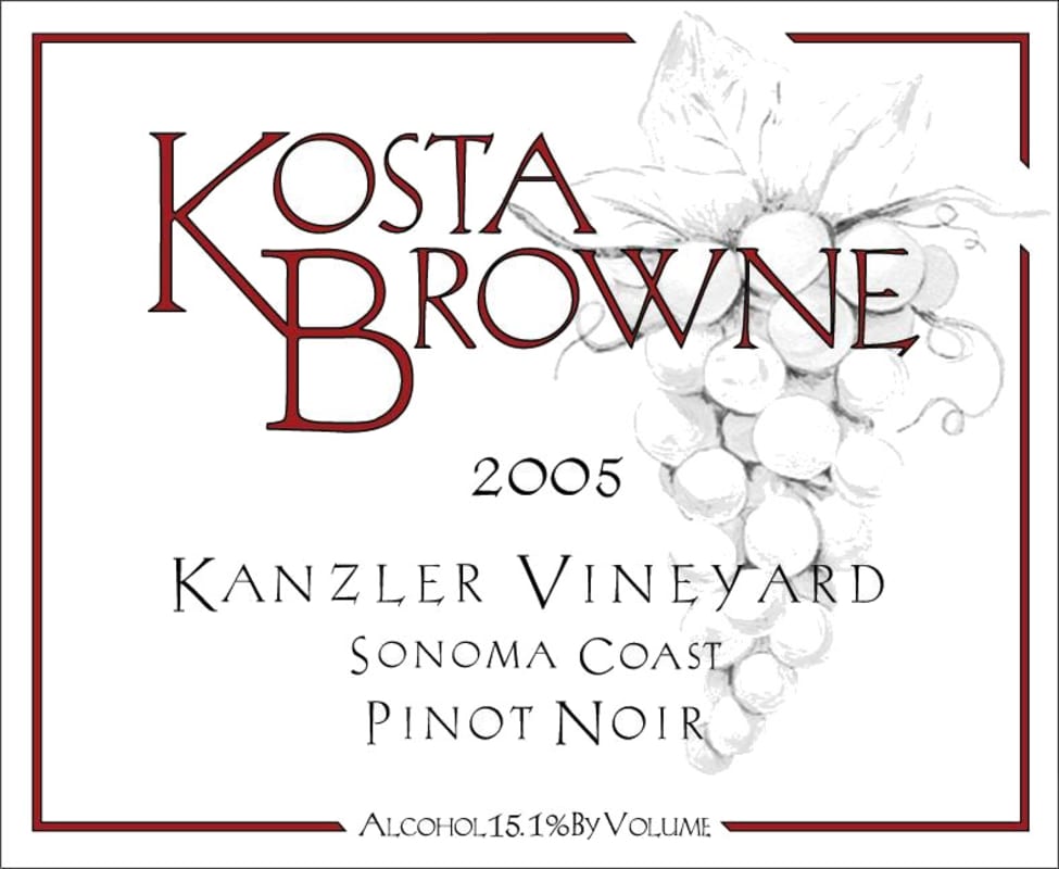 Kosta Browne Kanzler Vineyard Pinot Noir 2005 Front Label