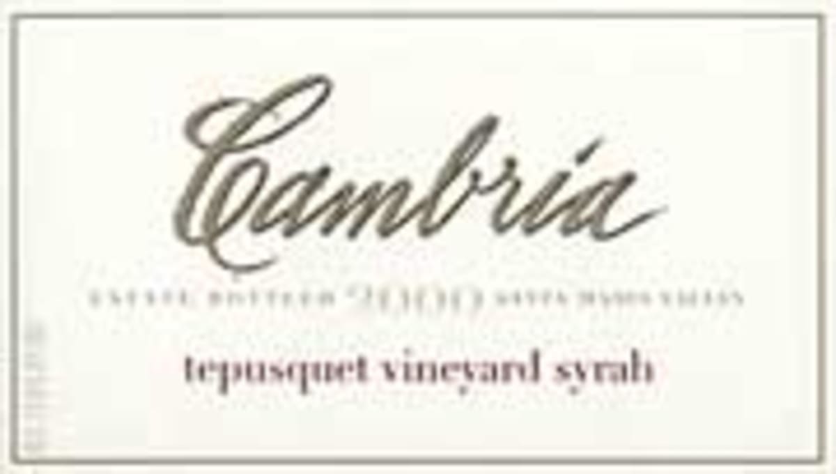 Cambria Tepusquet Vineyard Syrah 2000 Front Label