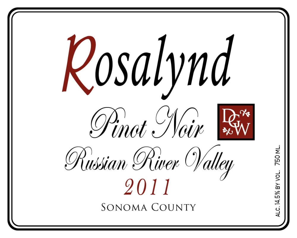Rosalynd Winery Pinot Noir 2011 Front Label