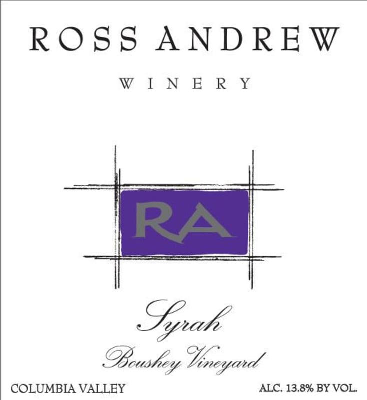 Ross Andrew Winery Boushey Vineyard Syrah 2013 Front Label