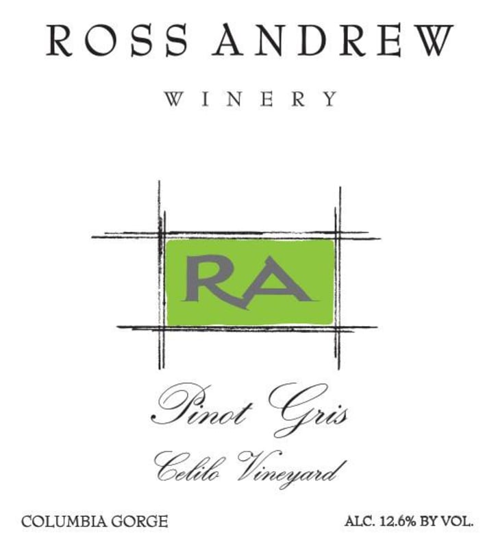 Ross Andrew Winery Celilo Vineyard Pinot Gris 2014 Front Label