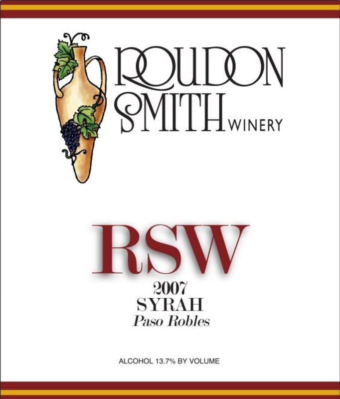 Roudon-Smith Winery Syrah 2007 Front Label