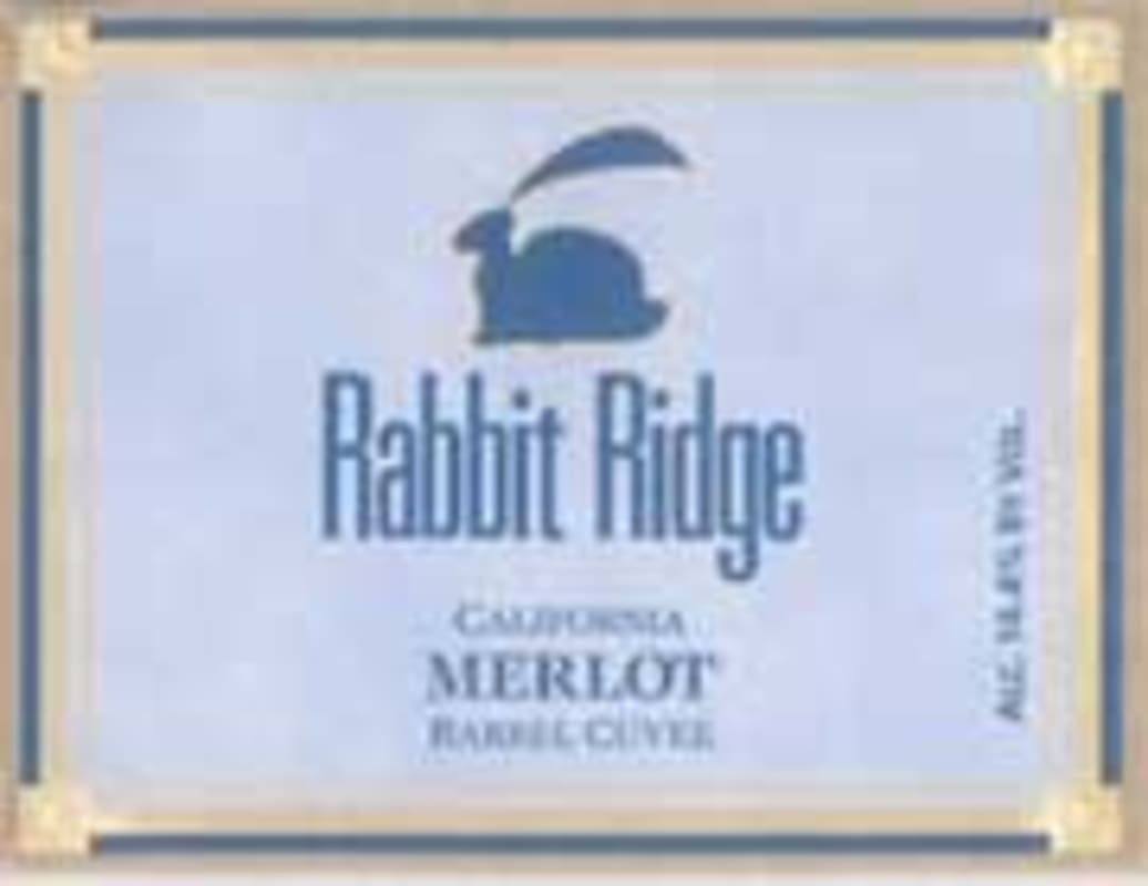 Rabbit Ridge CA Barrel Cuvee Merlot 2001 Front Label