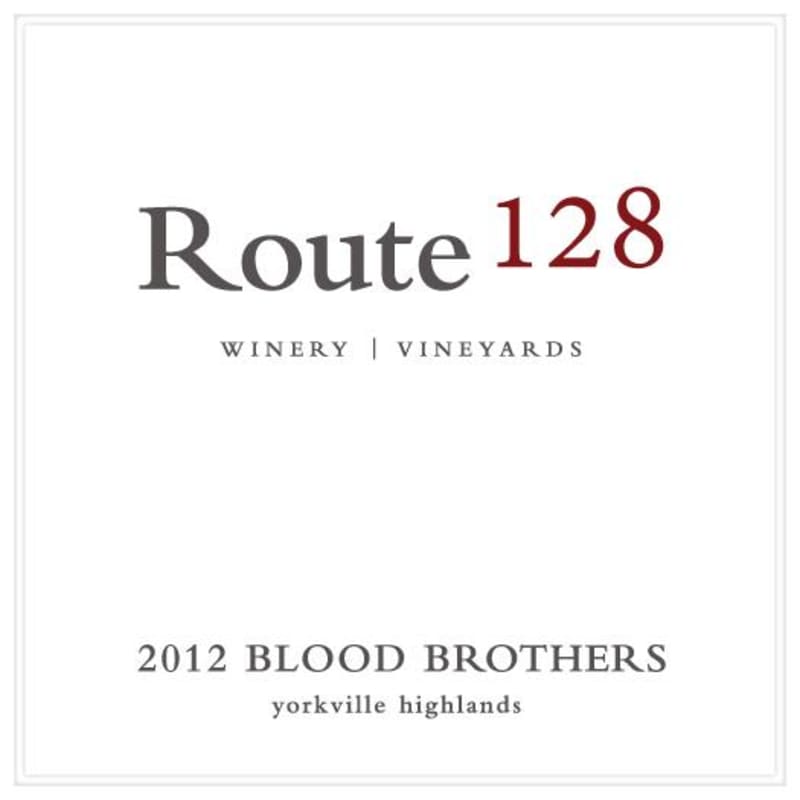 Route 128 Vineyard & Winery Blood Brothers 2012 Front Label